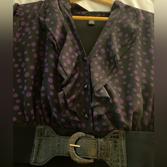 💜 Belted Polkadot Dress - Picture 6 of 14